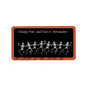 Halloween Dancing Skeleton Botten Etiket (Voorkant)