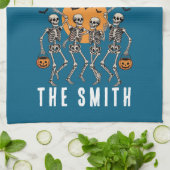 Halloween Dancing Skeleton Dance Pumpkin Theedoek (Gevouwen)