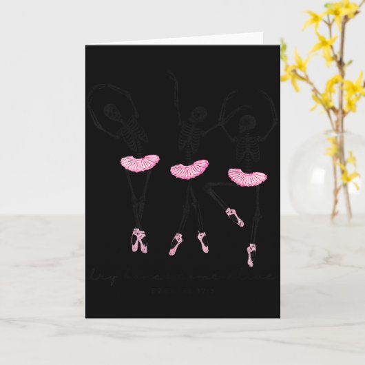 Halloween Dancing Skeleton Dry Bones Come Alive Ch Kaart (Gele Bloem)