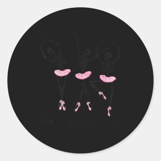 Halloween Dancing Skeleton Dry Bones Come Alive Ch Ronde Sticker (Voorkant)