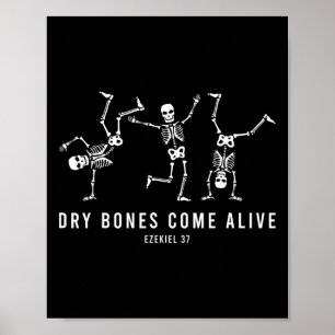 Halloween Dancing Skeleton Dry Botten Come Alive C Poster
