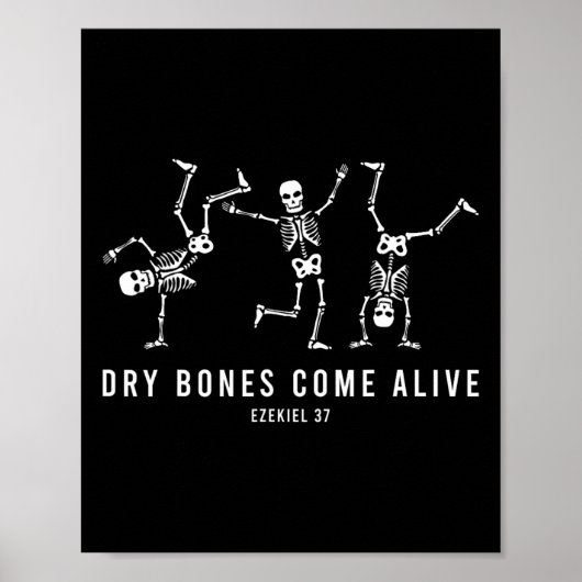 Halloween Dancing Skeleton Dry Botten Come Alive C Poster (Voorkant)