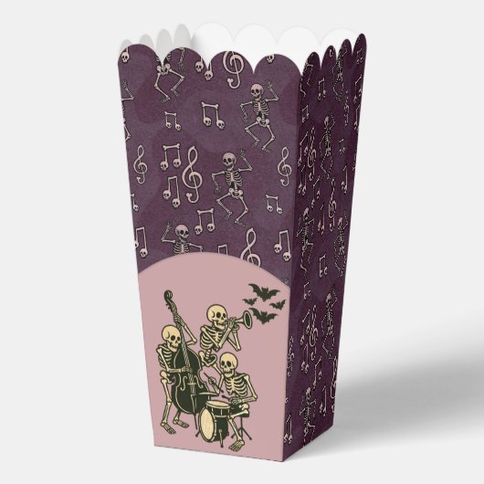 Halloween Dancing Skeleton Muzieknoten Bedankdoosjes (Voorkant)
