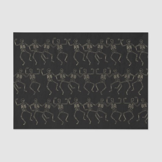 Halloween Dancing Skeleton Pattern Tissuepapier (Voorkant)