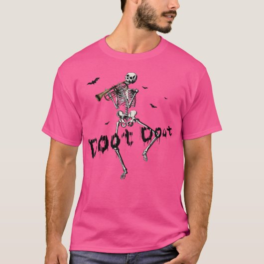 Halloween Dancing Skeleton Trompet T-shirt (Voorkant)