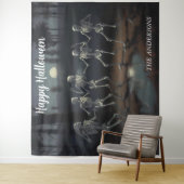 Halloween Dancing Skeletons Achtergrond Wandkleed (In situ)