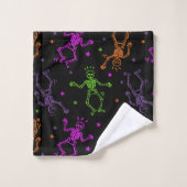 Halloween Dancing Skeletons Bad Handdoek (Wasdoekje)