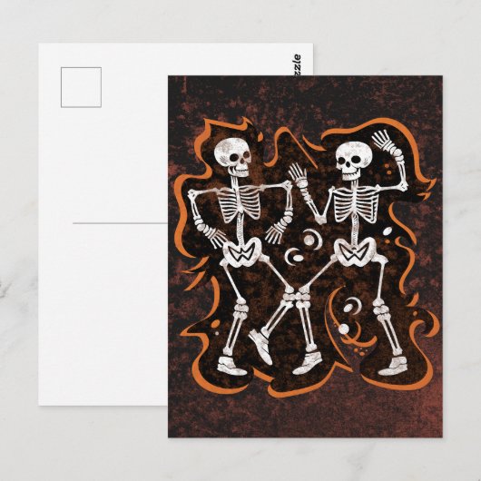 Halloween Dancing Skeletons Briefkaart (Voorkant / Achterkant)