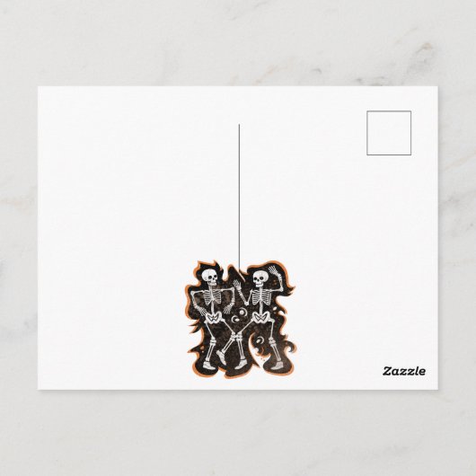 Halloween Dancing Skeletons Briefkaart (Achterkant)