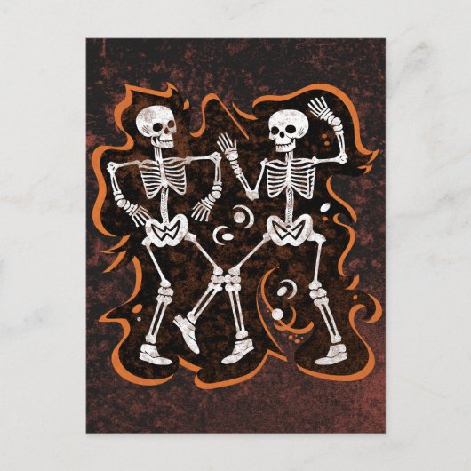 Halloween Dancing Skeletons Briefkaart (Voorkant)