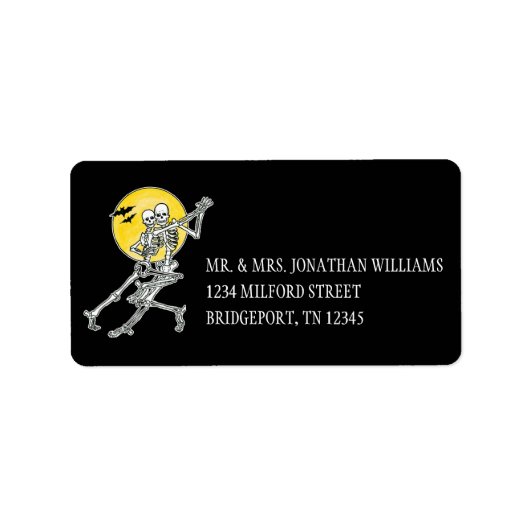 Halloween Dancing Skeletons Etiket (Voorkant)