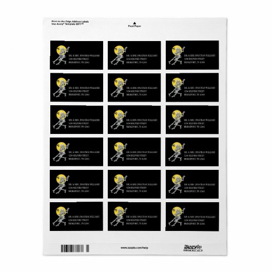 Halloween Dancing Skeletons Etiket (Full Sheet)