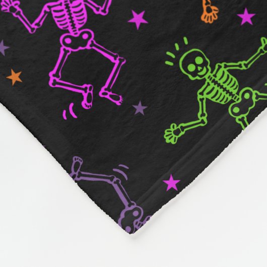 Halloween Dancing Skeletons Fleece Deken (Hoek)