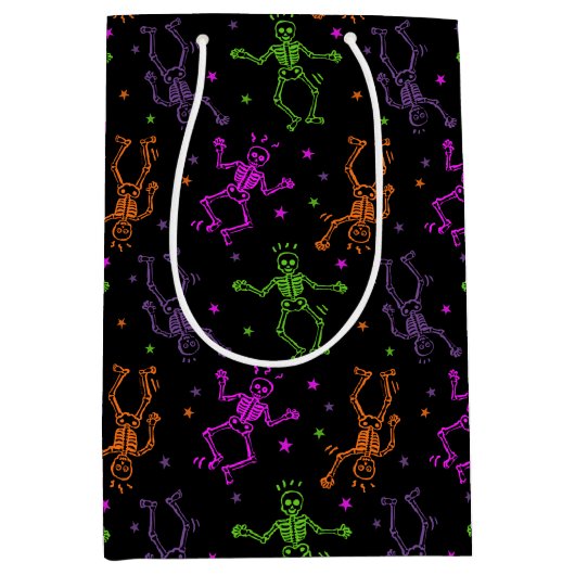 Halloween Dancing Skeletons Medium Cadeauzakje (Voorkant)