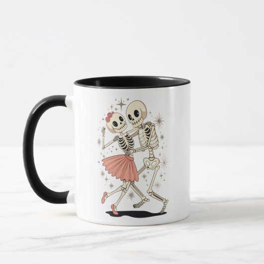 Halloween Dancing Skeletons, Retro Skeleton Mok (Links)