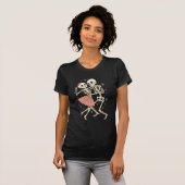 Halloween Dancing Skeletons, Retro Skeleton T-shirt (Voorkant volledig)