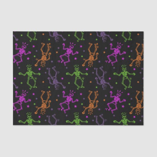 Halloween Dancing Skeletons Tissuepapier (Voorkant)