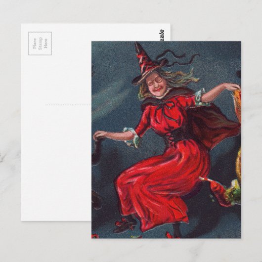 Halloween Dancing Witch Briefkaart (Voorkant / Achterkant)