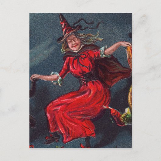 Halloween Dancing Witch Briefkaart (Voorkant)