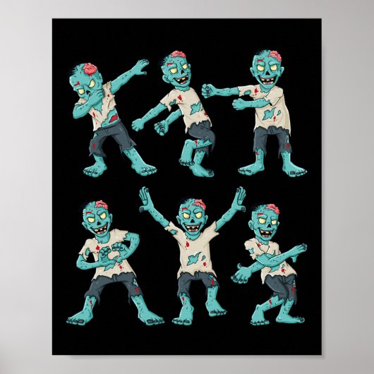 Halloween Dancing Zombies Dance Challenge Boys Gir Poster (Voorkant)