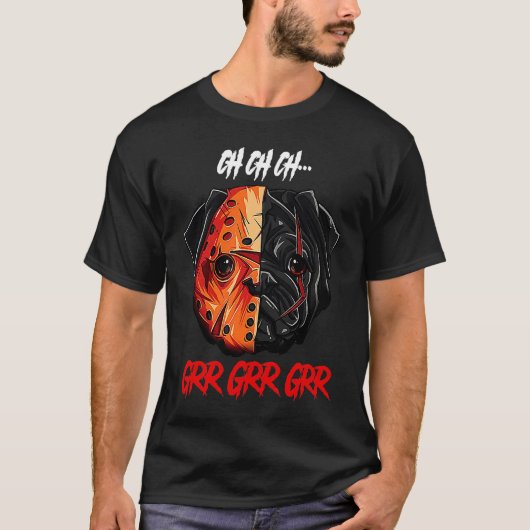 Halloween Dangerous Bull Dog Horror T-shirt (Voorkant)