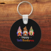 Halloween Dankdag Kerst Gelukkig Hallothanks Sleutelhanger (Voorkant)
