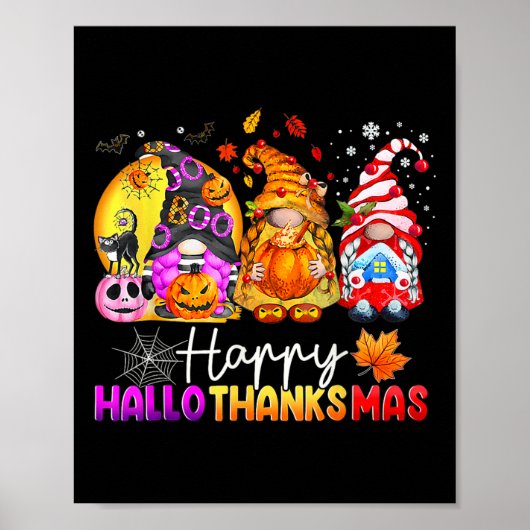Halloween Dankdag Kerst Merry Hallothanks Poster (Voorkant)