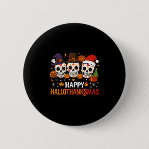 Halloween Dankdag Kerst Merry Hallothanks Ronde Button 5,7 Cm