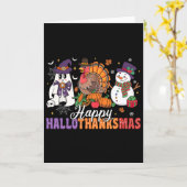 Halloween Dankdag Kerstmis Gelukkig Hallothanks Kaart (Gele Bloem)