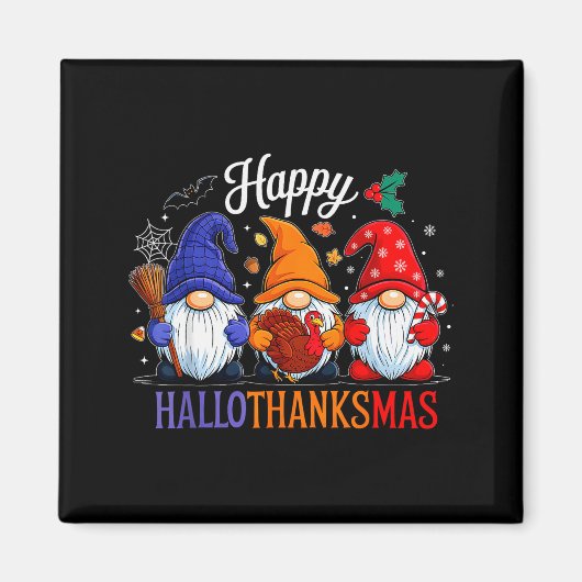 Halloween Dankdag Kerstmis Gelukkig Hallothanks Magneet (Voorkant)
