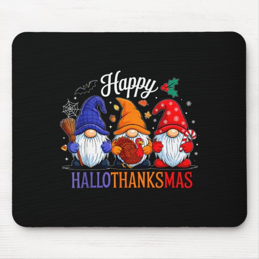 Halloween Dankdag Kerstmis Gelukkig Hallothanks Muismat (Voorkant)