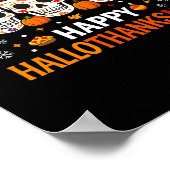 Halloween Dankdag Kerstmis Gelukkig Hallothanks Poster (Hoek)