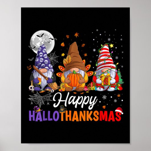 Halloween Dankdag Kerstmis Gelukkig Hallothanks Poster (Voorkant)
