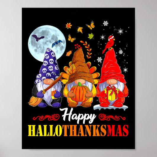Halloween Dankdag Kerstmis Gelukkig Hallothanks Poster (Voorkant)