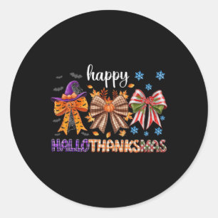 Halloween Dankdag Kerstmis Gelukkig Hallothanks Ronde Sticker