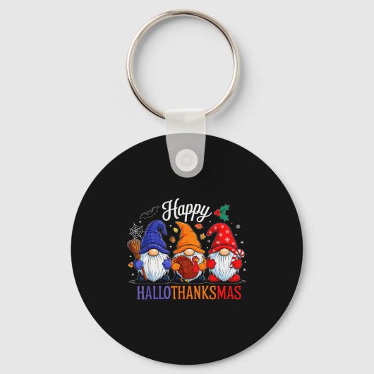 Halloween Dankdag Kerstmis Gelukkig Hallothanks Sleutelhanger (Voorkant)
