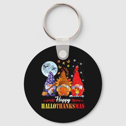 Halloween Dankdag Kerstmis Gelukkig Hallothanks Sleutelhanger (Voorkant)