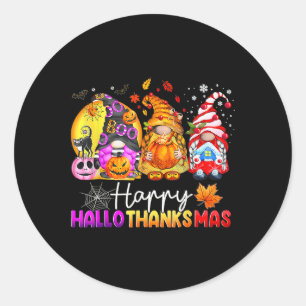 Halloween Dankdag Kerstmis Gelukkige Hallothanks Ronde Sticker