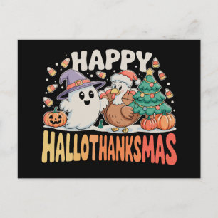 Halloween Dankdag Kerstmis HalloThanksMas Feestdagenkaart