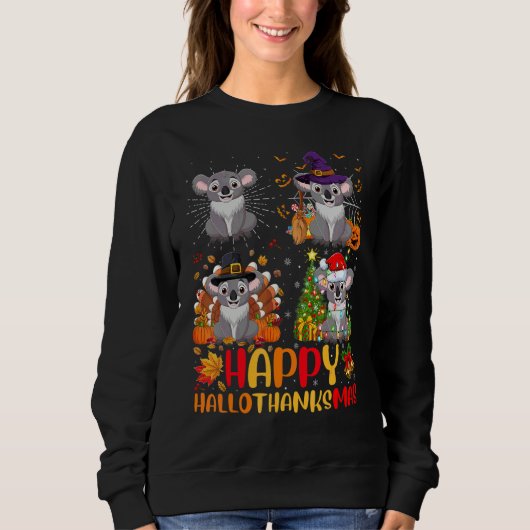 Halloween Dankdag Kerstmis Koala Hallothanks Trui (Voorkant)