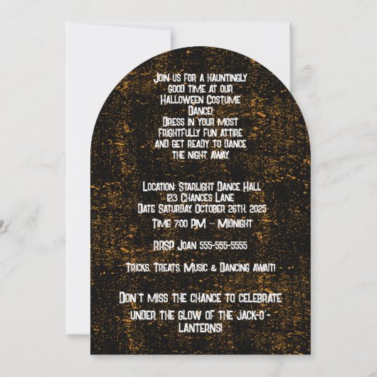 HALLOWEEN DANS KAART (Achterkant)