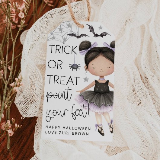 Halloween-dansballet-cadeautag Cadeaulabel