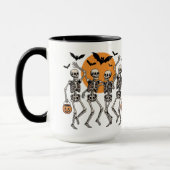 Halloween Dansend Skelet Dans Pompoen Mok (Links)