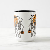 Halloween Dansend Skelet Dans Pompoen Mok (Midden)