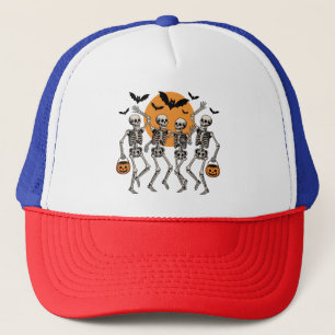 Halloween Dansend Skelet Dans Pompoen Trucker Pet