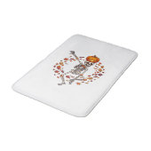 Halloween Dansend Skelet Pompoen Hoofd Herfstblad Badmat (Gekanteld)