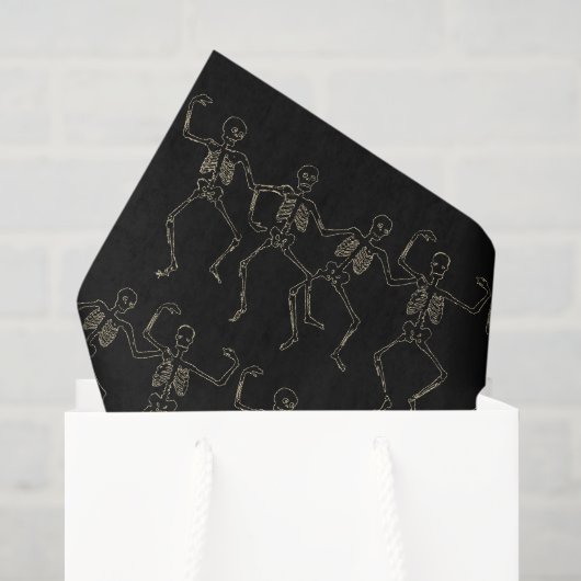 Halloween Dansend Skeletpatroon Tissuepapier (Cadeauzakje)