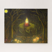 Halloween dansende heksenpuzzel legpuzzel (Horizontaal)