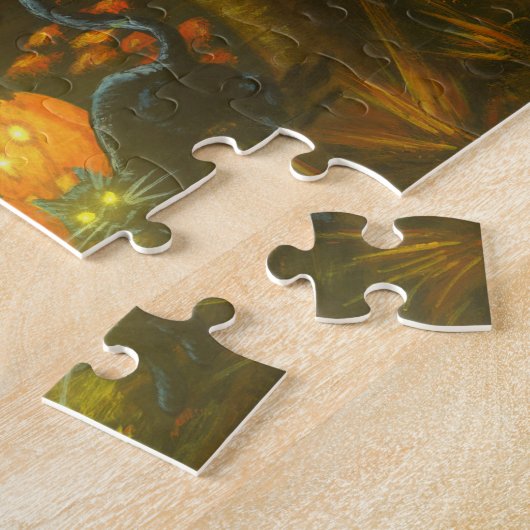 Halloween dansende heksenpuzzel legpuzzel (Zijkant)