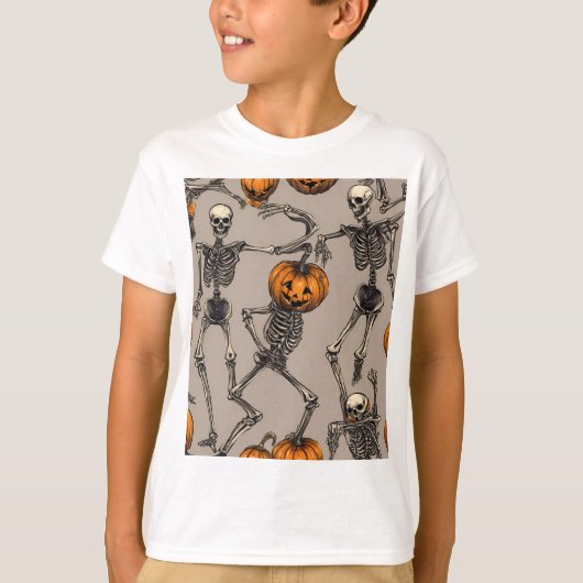 Halloween dansende skeletten t-shirt (Voorkant)